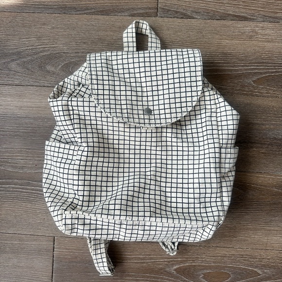 BAGGU Handbags - Baggu Natural Grid Cotton Canvas Backpack